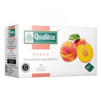 Цейлонский ароматизированный черный чай Qualitea в пакетиках со вкусом персика 40 г