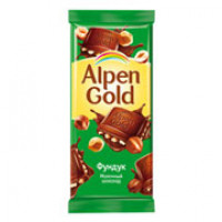 Шоколад Alpen Gold молочный с дробленым фундуком 85 гр