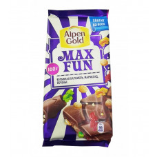 Шоколад Alpen Gold Max Fun со взрывной карамелью 150 гр